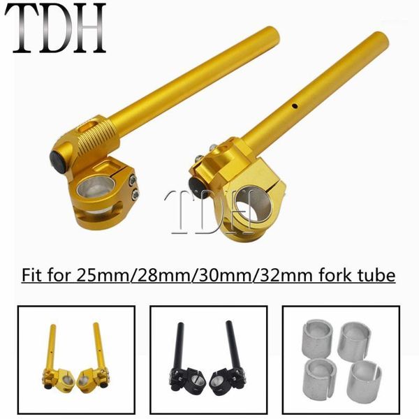 

gold motorcycle handlebar racing adjustable 25mm/28mm/30mm/32mm clip on ons fork handle bar universal for cafe racer 1 pair1