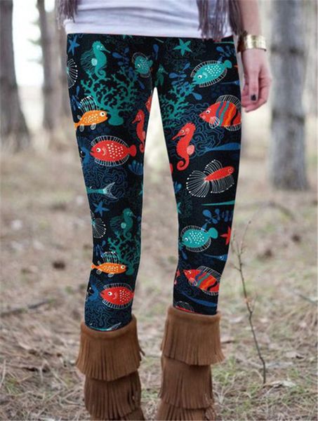 

2021 4-color new printed elastic bottomed pants women's wear, Black