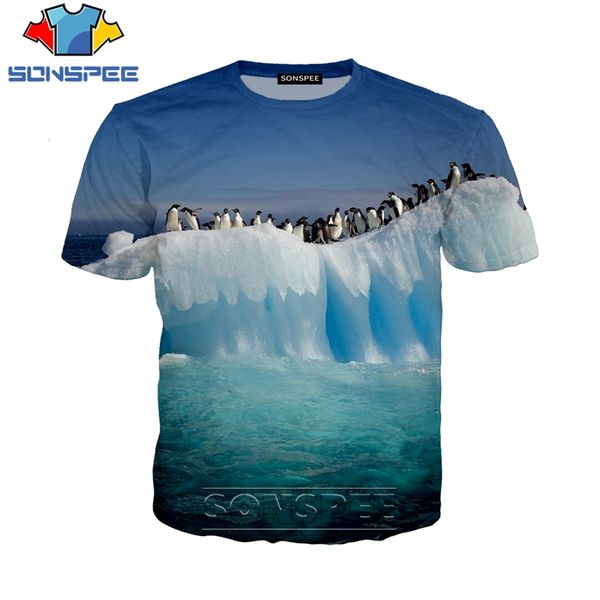 

animal penguin printed 3d print shirts comics horror funny men clothing