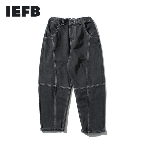

men's jeans iefb wear 2021 spring fashion denim trousers for male loose street haren harem pants 9y781, Blue