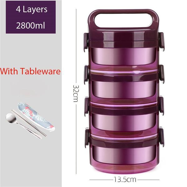 

новое прибытие тепловое обед box для детей переносные 2 4 слоя 304 из нержавеющей стали герметичный герметичный школа bento box контейнер ед