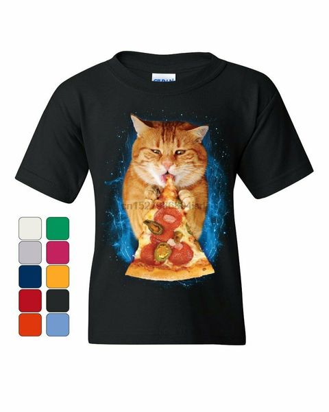 

cat едят пиццу молодежи футболку смешные weird котик pet китти peperoni дети tee спорт толстовка с капюшоном толстовка