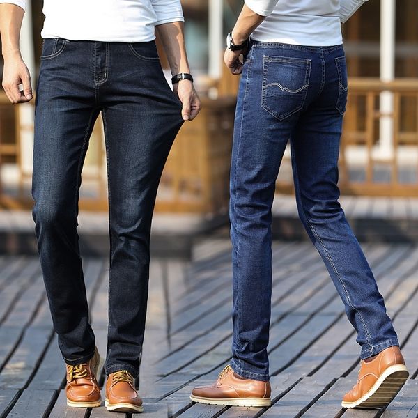 

zjl3m autumn winter stretch jeans men's youth casual trendy size straight large slim jeans and jeanspants and jeansmen's pants pel, Blue
