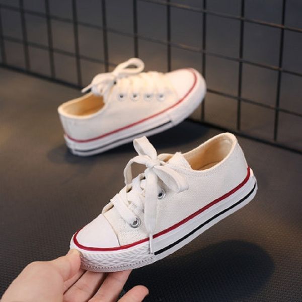 

baby kids shoes for girl children canvas shoes boys new spring summer girls sneakers yellow fashion toddler shoes eu 21-37 lj200829831288, Black;red