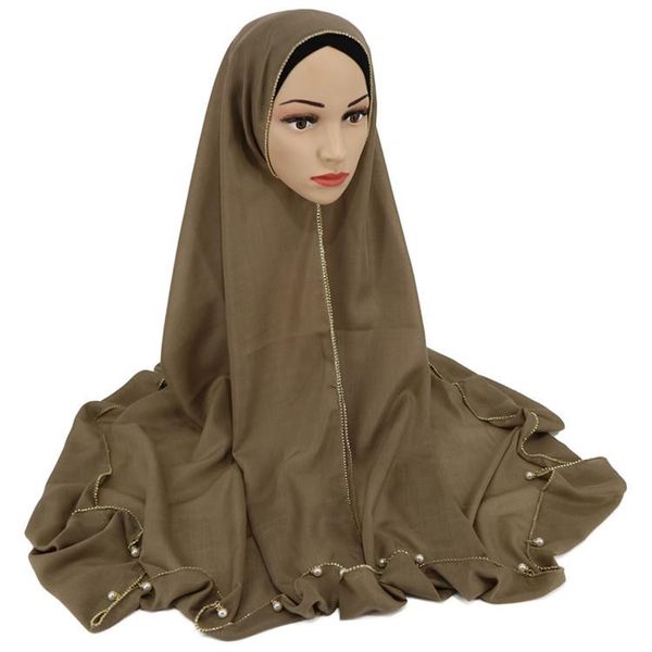 

scarves cotton viscose scarf hijab bottom chain pearl fashion women, Blue;gray