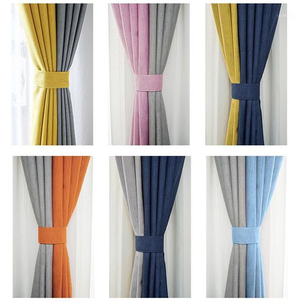 

modern blackout curtains for living room decoration colorblock curtain for the bedroom grey blue curtain drapes pink yellow1