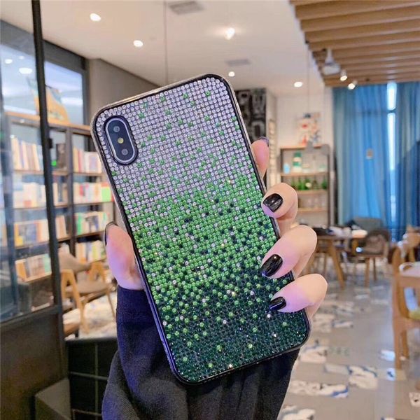 

for iphone 12 mini 11 pro xr x xs max 8 7 6s plus rhinestone phone case fashion premium luxury bling glitter shockproof case girl dhl
