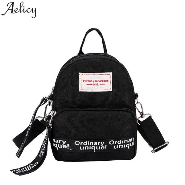 

aelicy backpack women trendy simple canvas letter girl school backpack travel crossbody bag for women mochila feminina drop ship