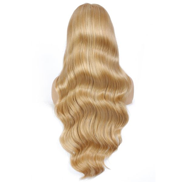

costume accessories 30 inch super long blonde lace front wig goden body wave synthetic hair for black women side part lacw wigs, Silver