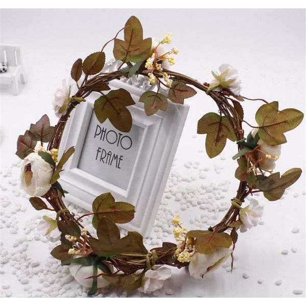 

19cm realistic garland green leaf iron wire artificial flower vine rattan wedding decoration foliage jllnge soif