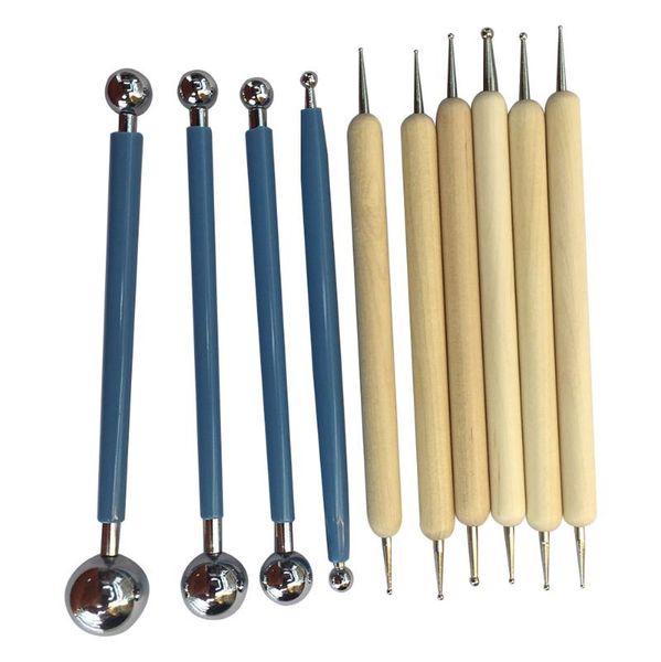 

funn-10 piece dotting tools ball styluses for mandala rock painting, pottery clay craft, embossing art