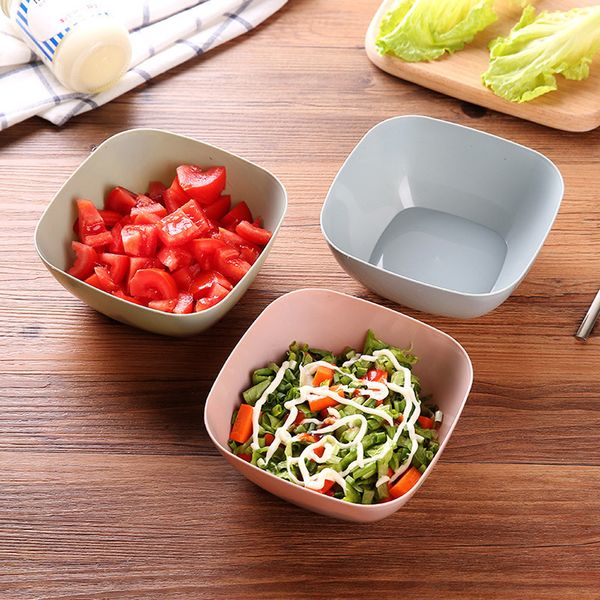 

3 color food-grade plastic square fruit snack candy salad plate bowl dish basket health and environmental smooth portable