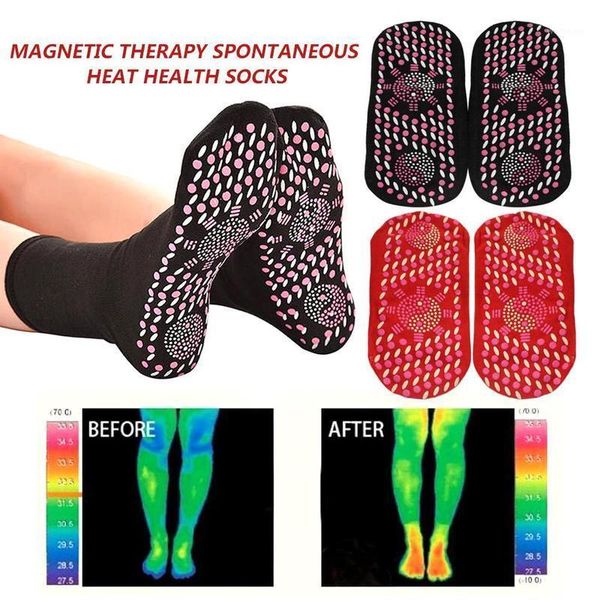 

winter warm foot care socks tourmaline magnetic socks therapy comfortable and breathable massager self-heating health care1, Black
