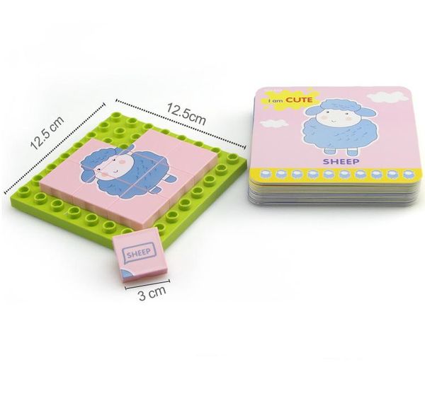 

kids puzzle toys early education cognitive jigsaw puzzle big particle building blocks children animal fruit traffic toys gift