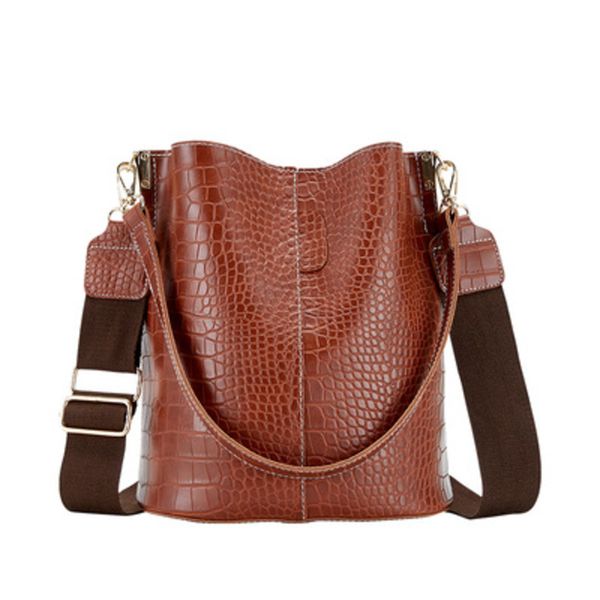 

l&l stylish crocodile crossbody for shoulder brand designer women bags luxury pu leather bucket bag handbag c1223