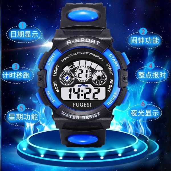 

and boys secondary daily children use, school primary students waterproof lovely luminous ordinary watch for their son to run. f59z, Blue