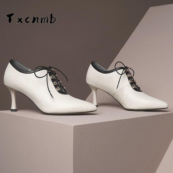 

pointed toe pumps fashion thin heel genuine leather shallow party shoes beige women's pumps, Black