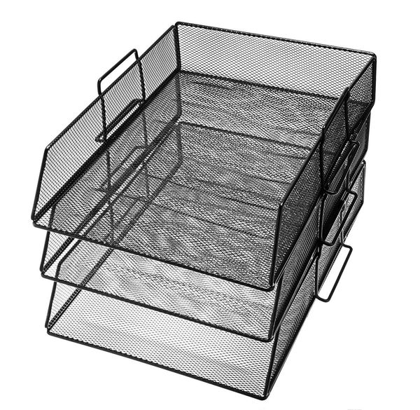 

black one-compartment metal mesh deskfile sorter jllucf loveshop01