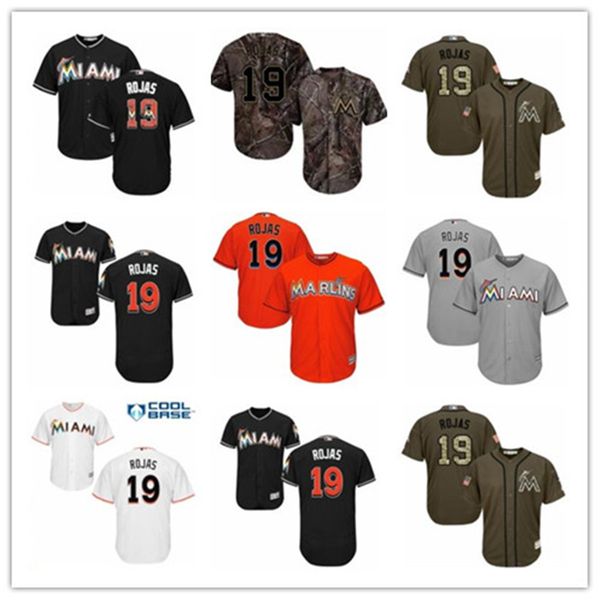 

custom miami marlin leave name number 19 miguel rojas baseball jersey men women youth jerseys, Blue;black
