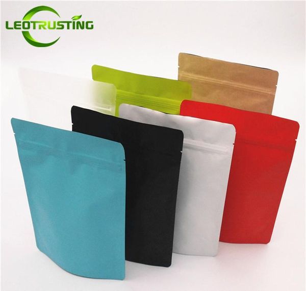

50pcs foil bag stand storage kitchen aluminum snacks bags zip-lock spice coffee doypack up nuts ground leotrusting tea matte y1202 wmtnu