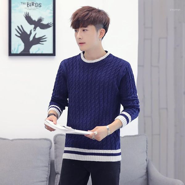 

patchwork thin sweater men korean style autumn winter o-neck long sleeve pullovers jumpers mens sweater bottoming clothes -3xl1, White;black