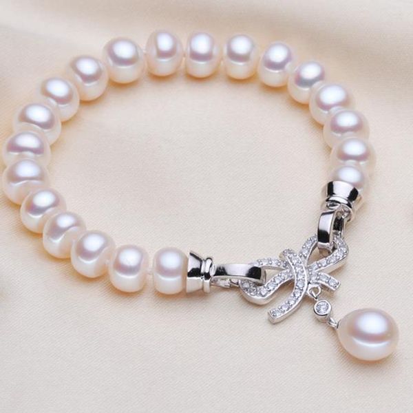 

yknrbph trendy pearl bracelet natural freshwater pearl white color gift for womens q1118, Black