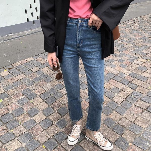 

jeans woman high waist korean style vintage mom jeans pants boyfriend slim casual ladies denim trousers plus size1, Blue