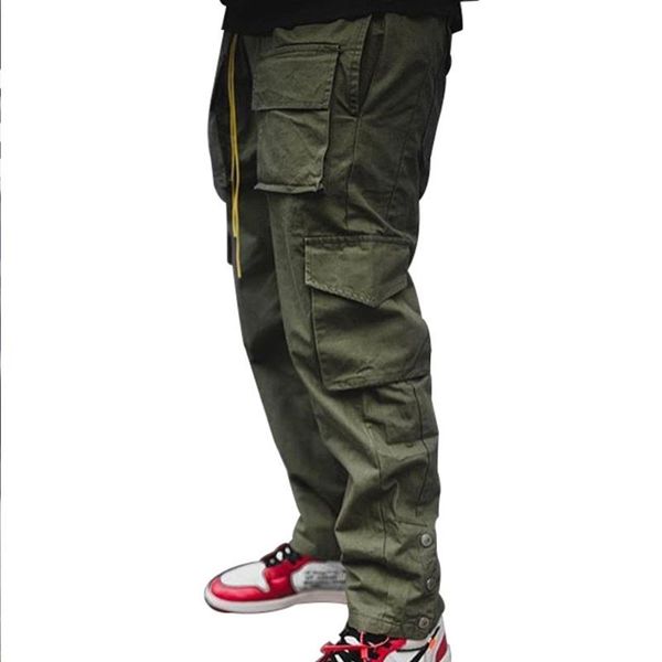 

muscle pants men's autumn and winter sports casual overalls, Black