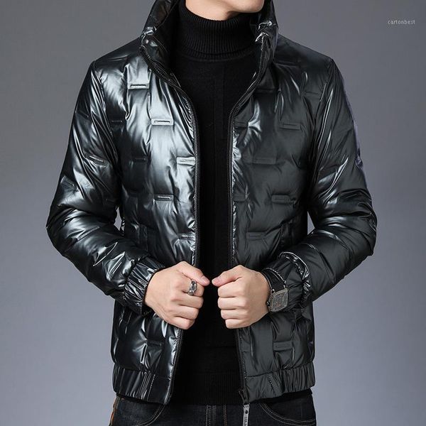 

men's down & parkas the winter jacket collar short paragraph loose thickening glossy fashion feather waterproof coat1, Black