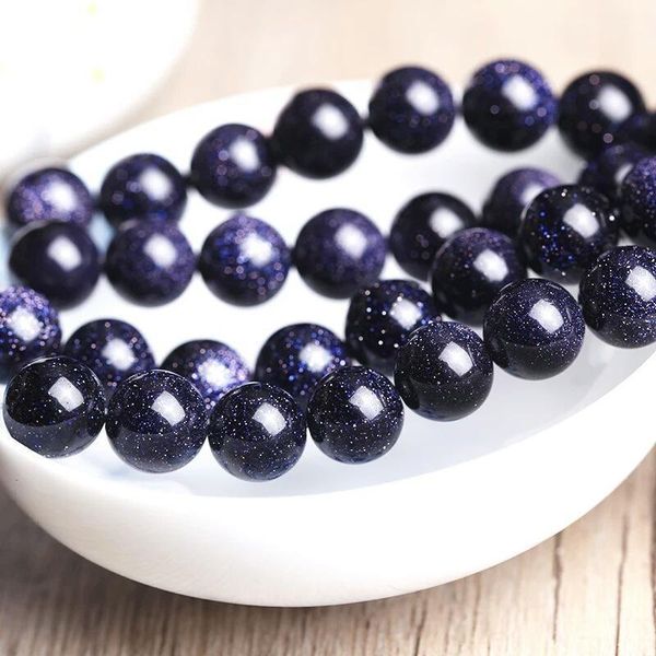 

1strand lot 4 6 8 10 12 mm natural blue sand stone charm round beads loose spacer bead for jewelry making diy h bbywlg