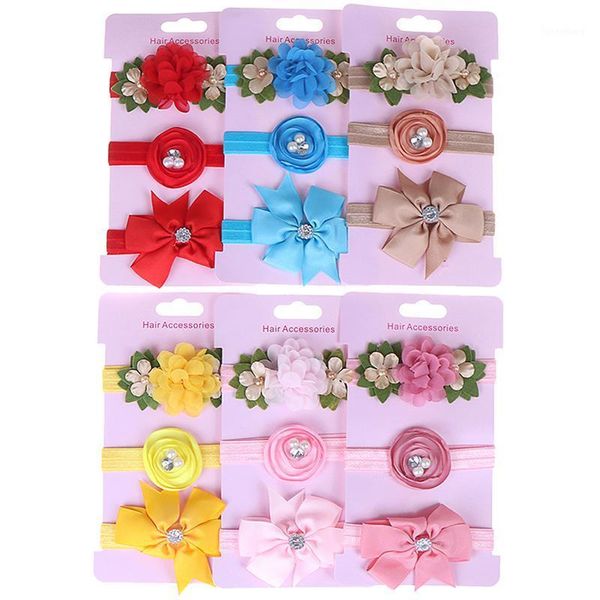 

3pcs/set elastic flower headbands for baby girls hair accessories baby girls bows nylon turban skinny stretchy rubber hair band1, Slivery;white