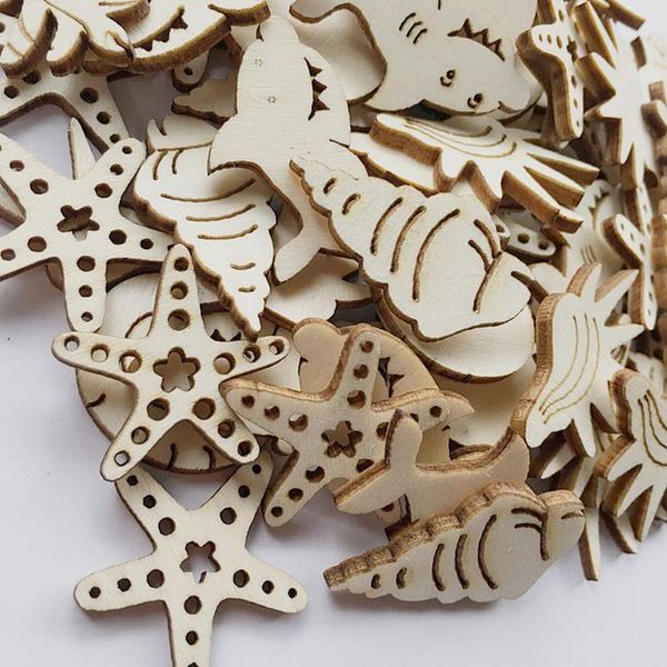 

50шт natural mixed неполное wood ocean animal деревянные craft wood украшательства для скрапбукинг домашнее украшение 25мм wmtkht dh_nicesho