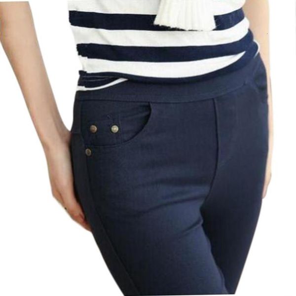 

2018 new autumn fashion pencil jeans woman candy colored mid waist full length zipper slim fit skinny women pants, Blue
