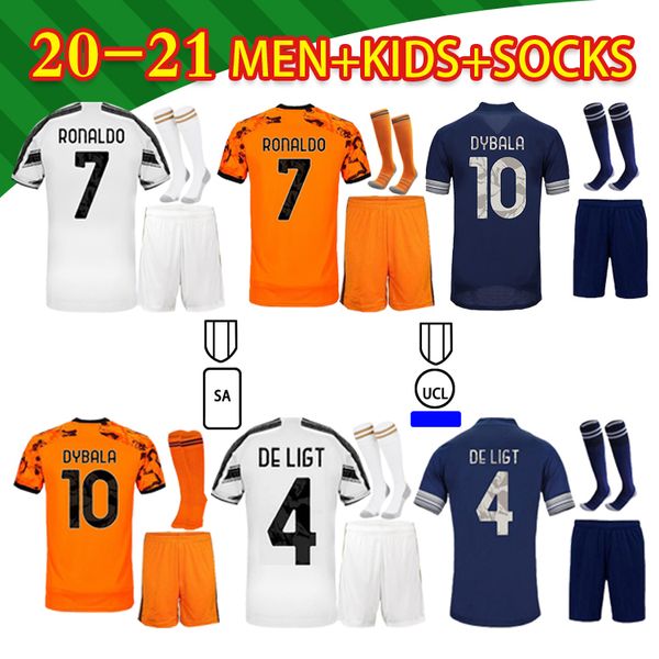 

2020 soccer jersey dybala morata de ligt ronaldo 20 21 mckennie bernardeschi men kids kit+socks Â high-quality football shirts, Black;yellow