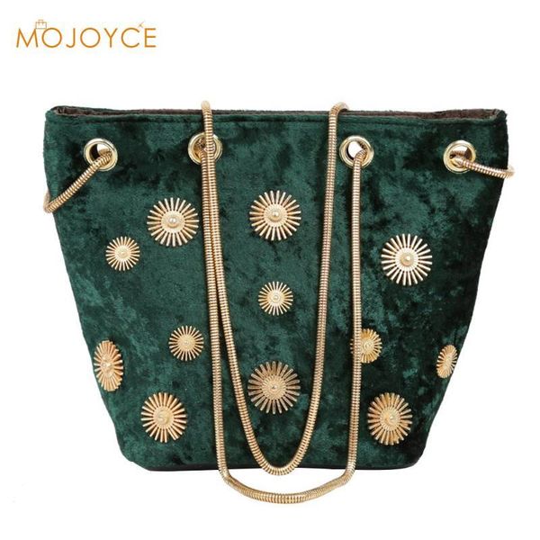 

elegant velvet bucket shoulder bag women floral print messenger chain bags velvet shoulder bag elegant floral chain bags