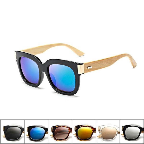 

uv 400 handmade square bamboo sunglasses retro sun glasses wooden sides women men cat eye round original eyewear retro de sol, White;black