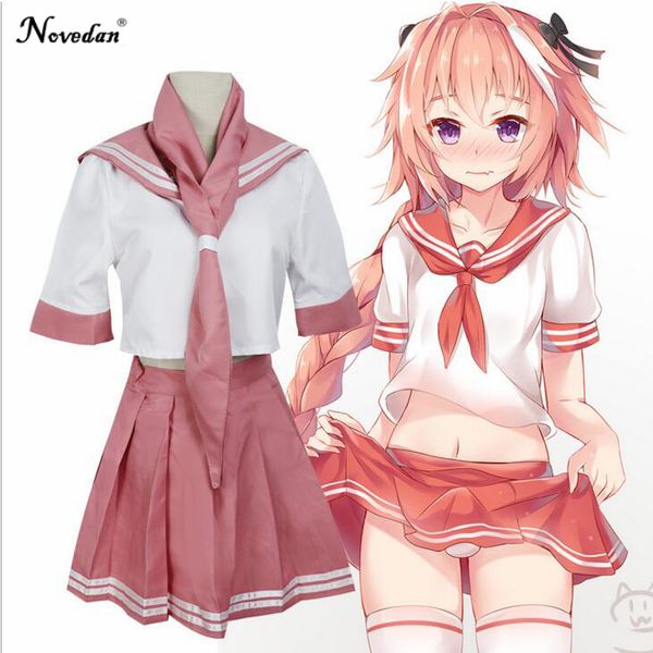 

anime costumes anime fate grand order apocrypha astolfo cosplay japanese school uniform sailor suit costume cute pink fgo cosplay costume, Black