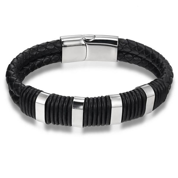 

xqni classic braclets braclets геометрические змеиные цепные клей магнитная застежка натуральный кожаный браслет для мужчин падение доставка, Golden;silver