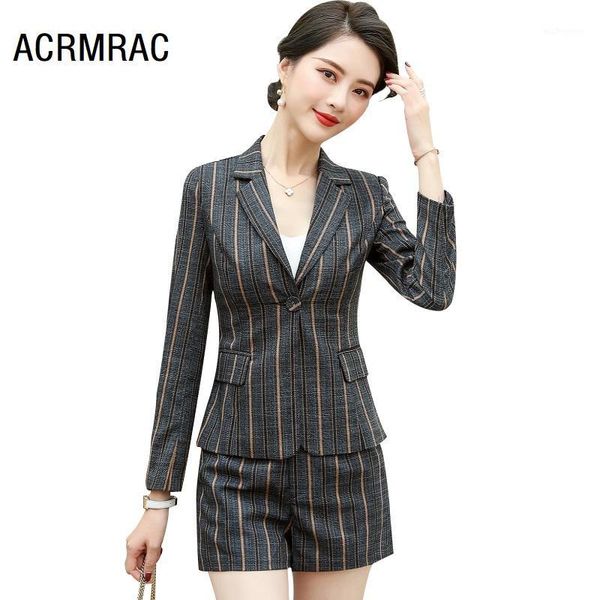 

women's suits & blazers women spring stripe long sleeve pants office lady formal work clothes woman set 18061, White;black