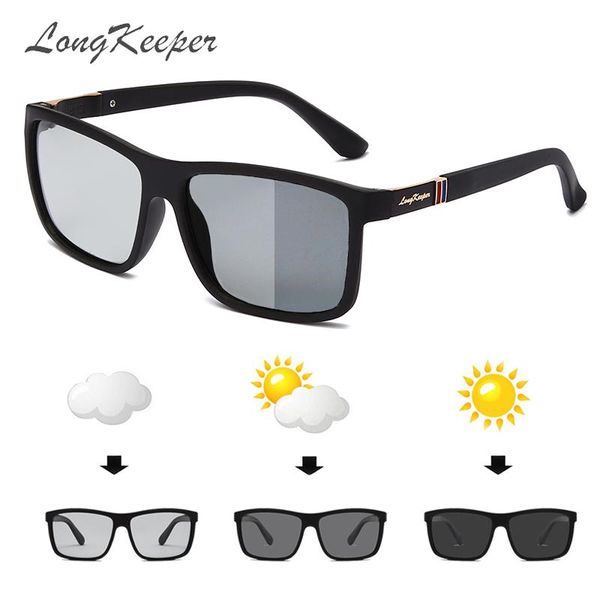 

brand longkeeper fashion tr90 pchromic sunglasses men polarized ladies sport driving goggles uv400 masculino, White;black