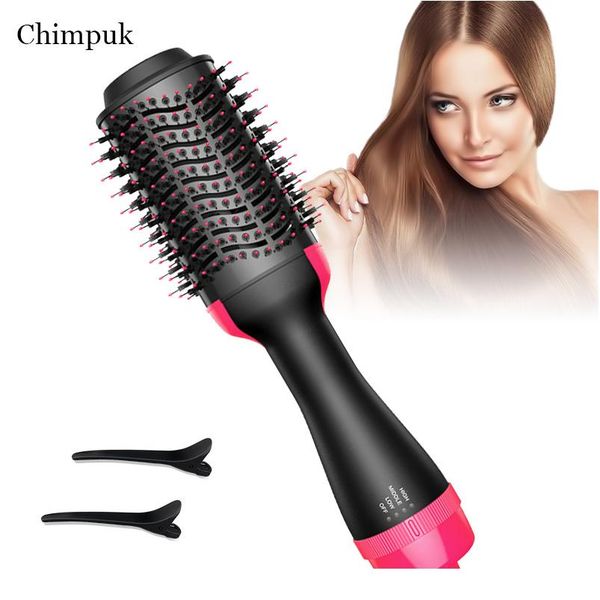 

dropshipping 2 in 1 one step hair dryer air brush hair straightener curler comb electric blow dryer brush hair styli wmtzcw