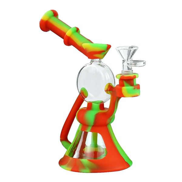 bicchiere d'acqua rotondo bong beaker narghilè olioﾠrigﾠbongﾠpipa tabacco gorgogliatore dab rig narghilè