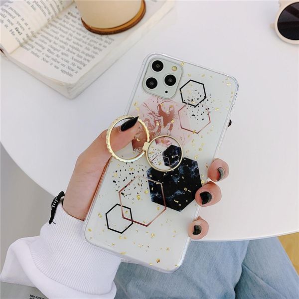 

gold powder marble ring holder phone case for iphone 11 pro max xr x xs max 7 8 6 plus case soft wmterq yyysports