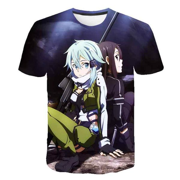 

3d anime sword art online sao print summer japanese manga 3d print shirts plus size aesthetic comics men clothing