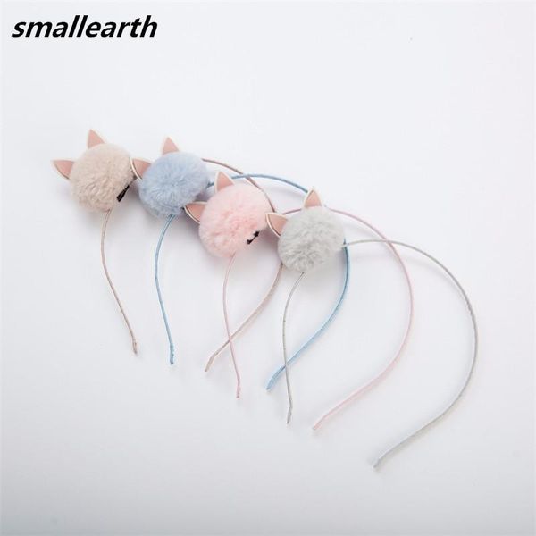 

hair accessories baby girls lovely plush ears hairband for princess clips children headwear kids gift, Slivery;white