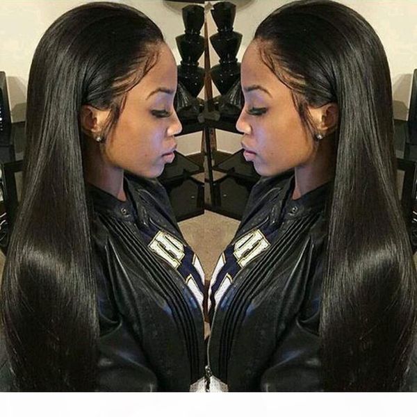 

hd transparent lace front wig human hair glueless virgin brazilian straight lacefront human hair wigs 13x4 deep part preplucked for women, Black;brown