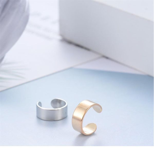 

1 piece punk man/women simple ear clip fake earring cuff wrap earrings no piercing-clip on cartilage wrap qyldkr, Silver
