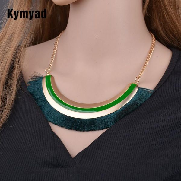 

kymyad trendy choker ожерелье женщины кисточки ожерелья подвески bijoux femme ожерелья ожерелья золотой цвет ожерелье colar, Golden;silver