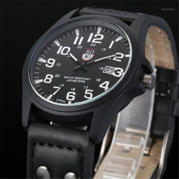 

vintage classic watches men waterproof date leather strap sport quartz army sport watch male hour relogio masculino1, Slivery;brown