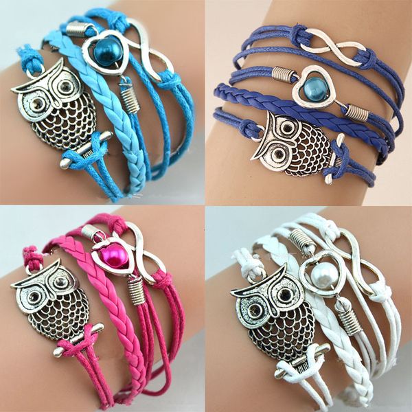 

factorymombwomen friendship charming infinity pc fashion 1 multilayer charm leather bracelets jewelry gift